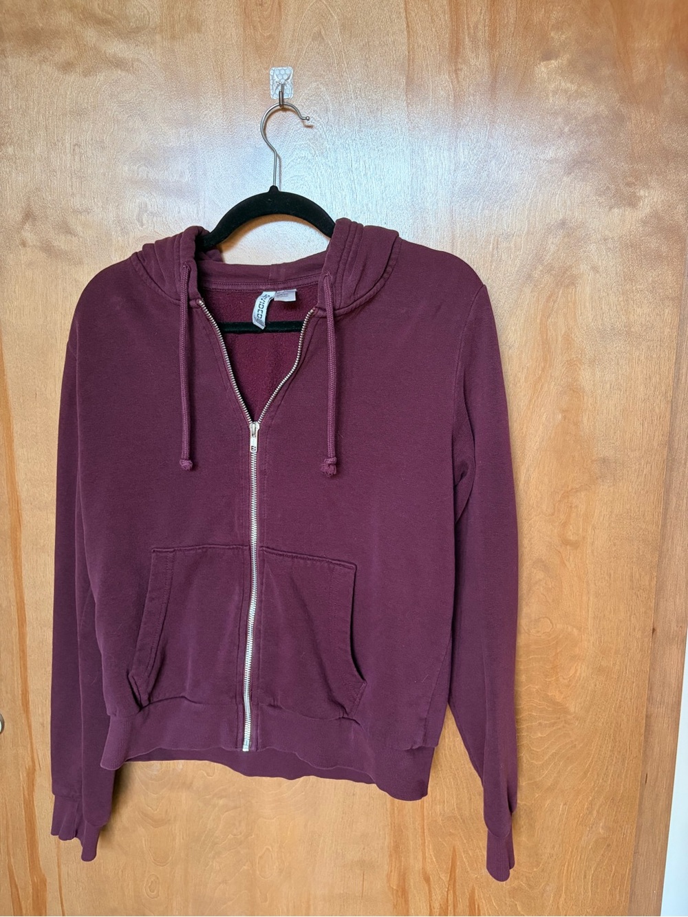 H&M Medium Maroon Full-Zip Hoodie